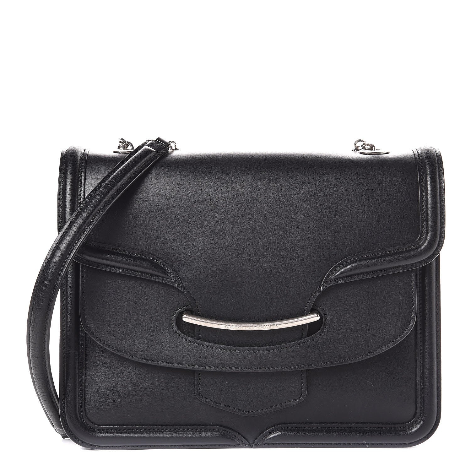 Alexander McQueen Calfskin Heroine Chain Satchel Black 1 of 17