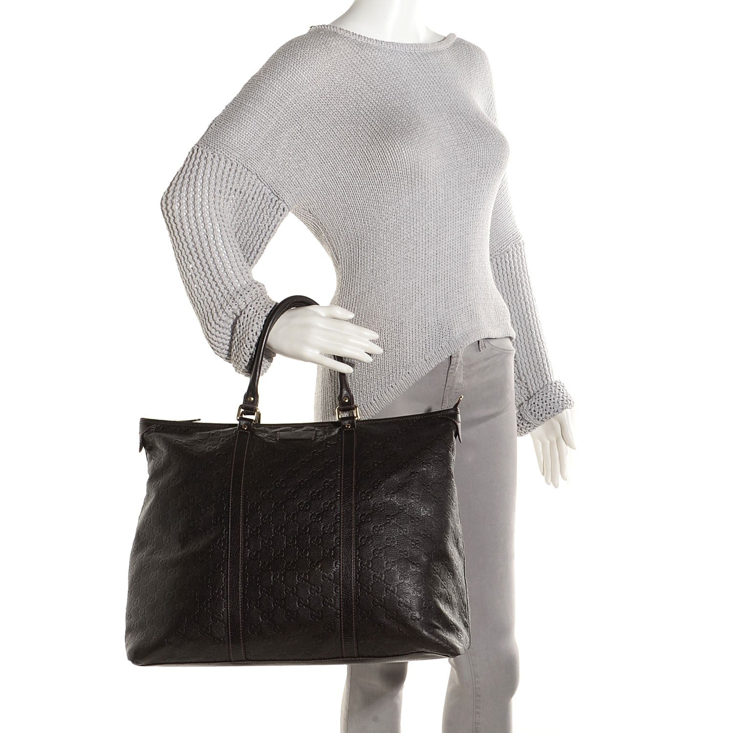 Gucci Guccissima Medium Joy Tote Bag Dark Brown 2 of 7