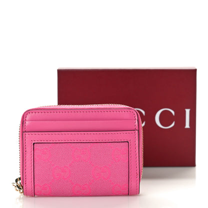 Gucci GG Monogram Scratch Lux Calfskin Luce Mini Card Case Wallet Blossom Rose Dark Blossom 9 of 9