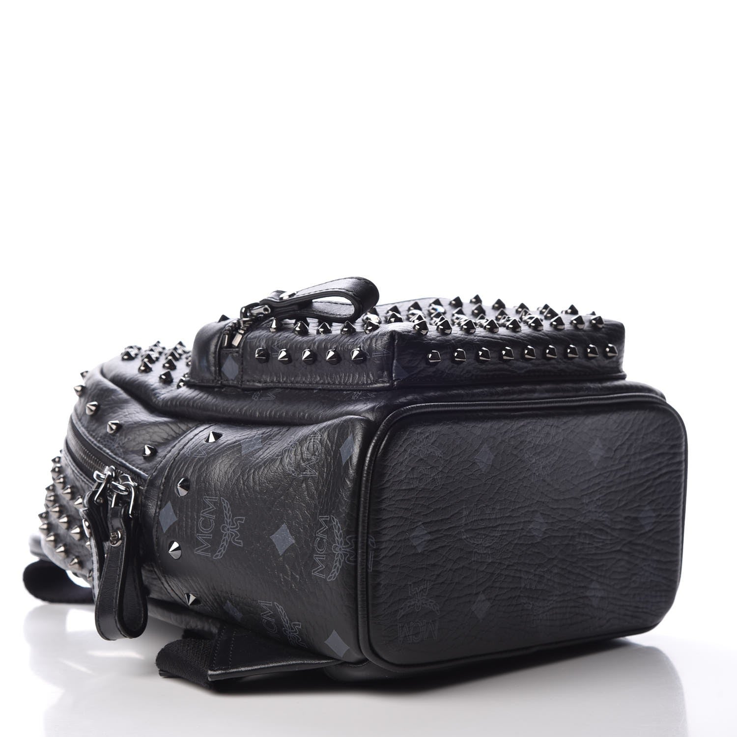MCM Visetos Swarovski Mini Stark Diamond Backpack Black 5 of 11