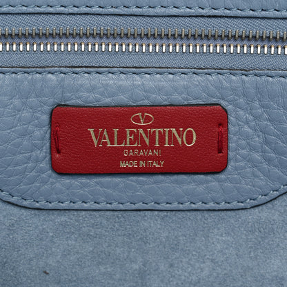 Valentino Garavani Grained Calfskin Rockstud Shoulder Tote Niagara 6 of 9