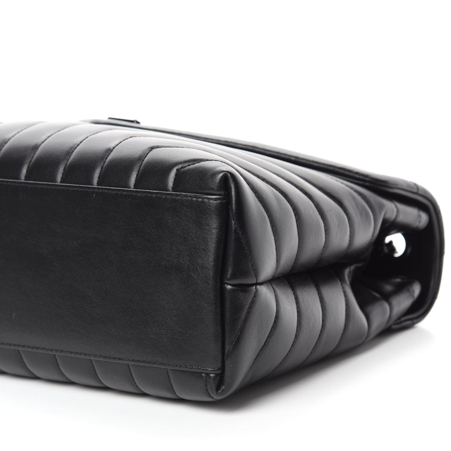 Calfskin Y Quilted Monogram Medium Loulou Chain Satchel Black