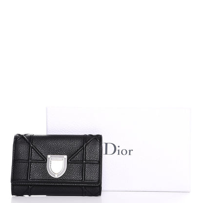 Christian Dior Grained Calfskin Cannage Diorama Elancee Wallet Black 8 of 8