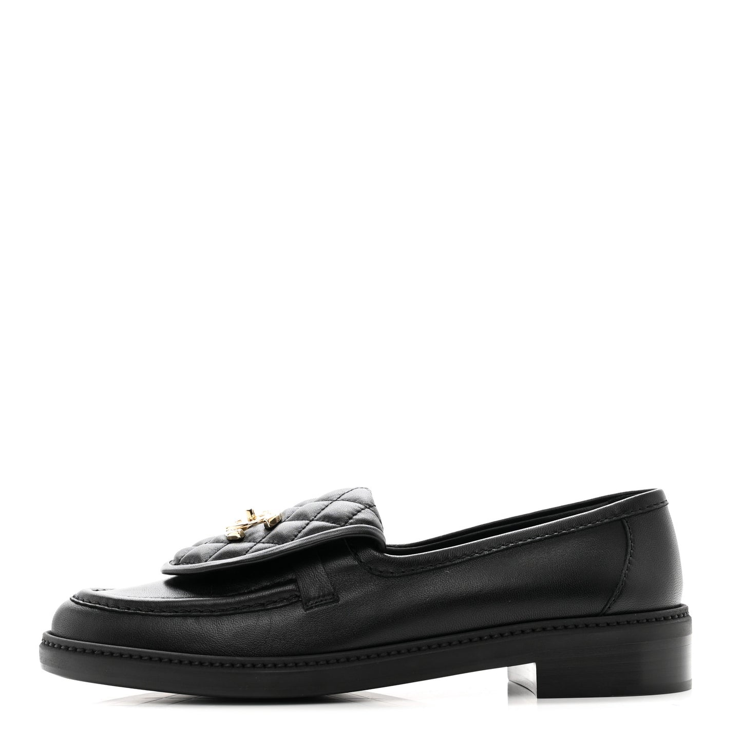 Lambskin Quilted CC Turnlock Loafers 40 Black