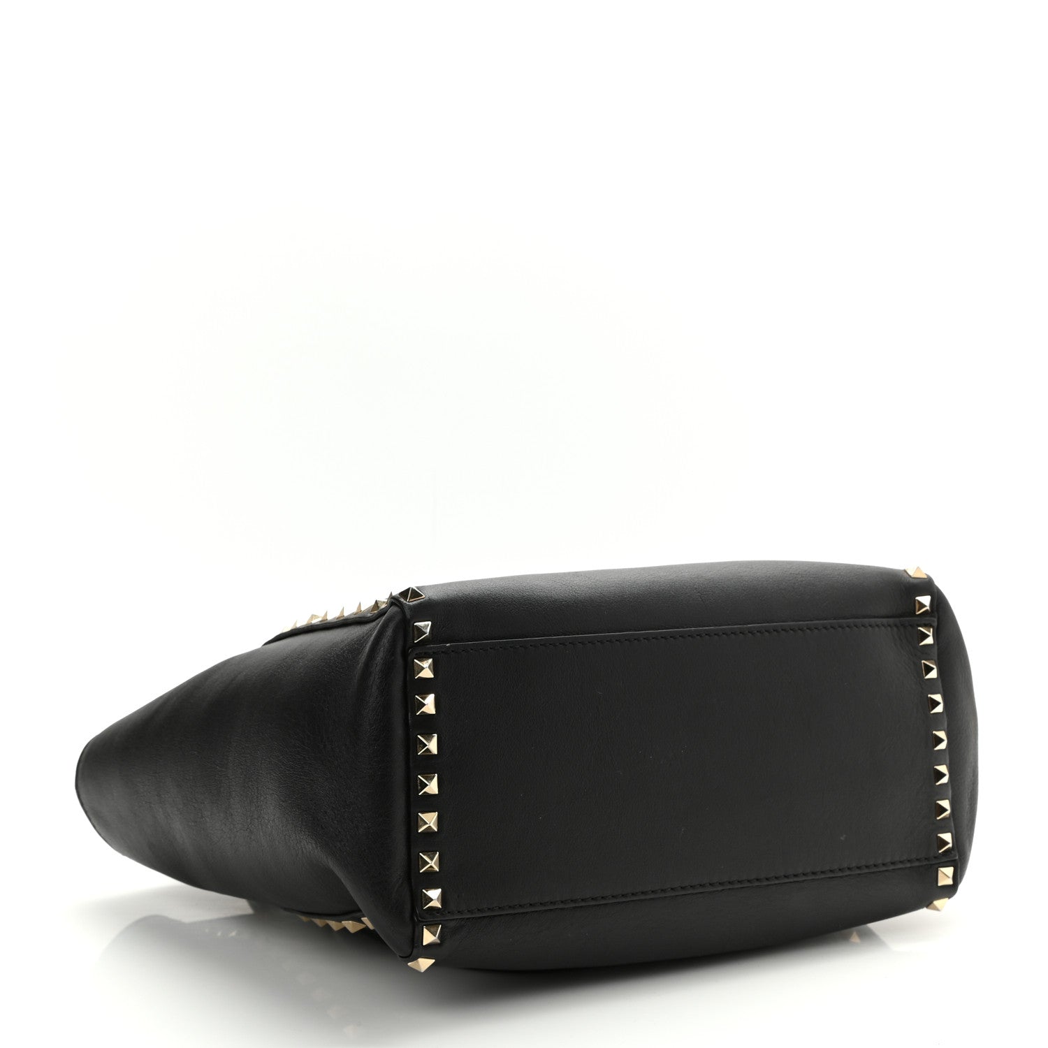 Valentino Garavani Vitello Rockstud Double Handle Tote Black 4 of 12