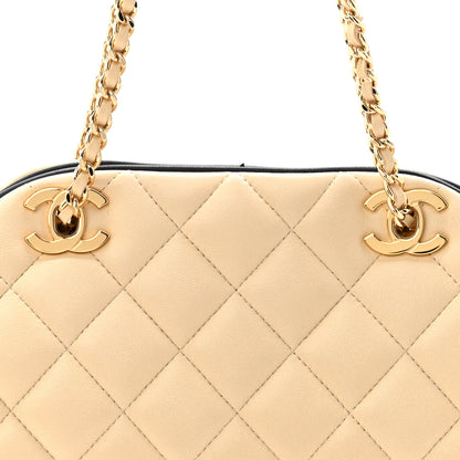 Chanel Lambskin Quilted Eyes On You Clutch With Chain Beige 8 of 10