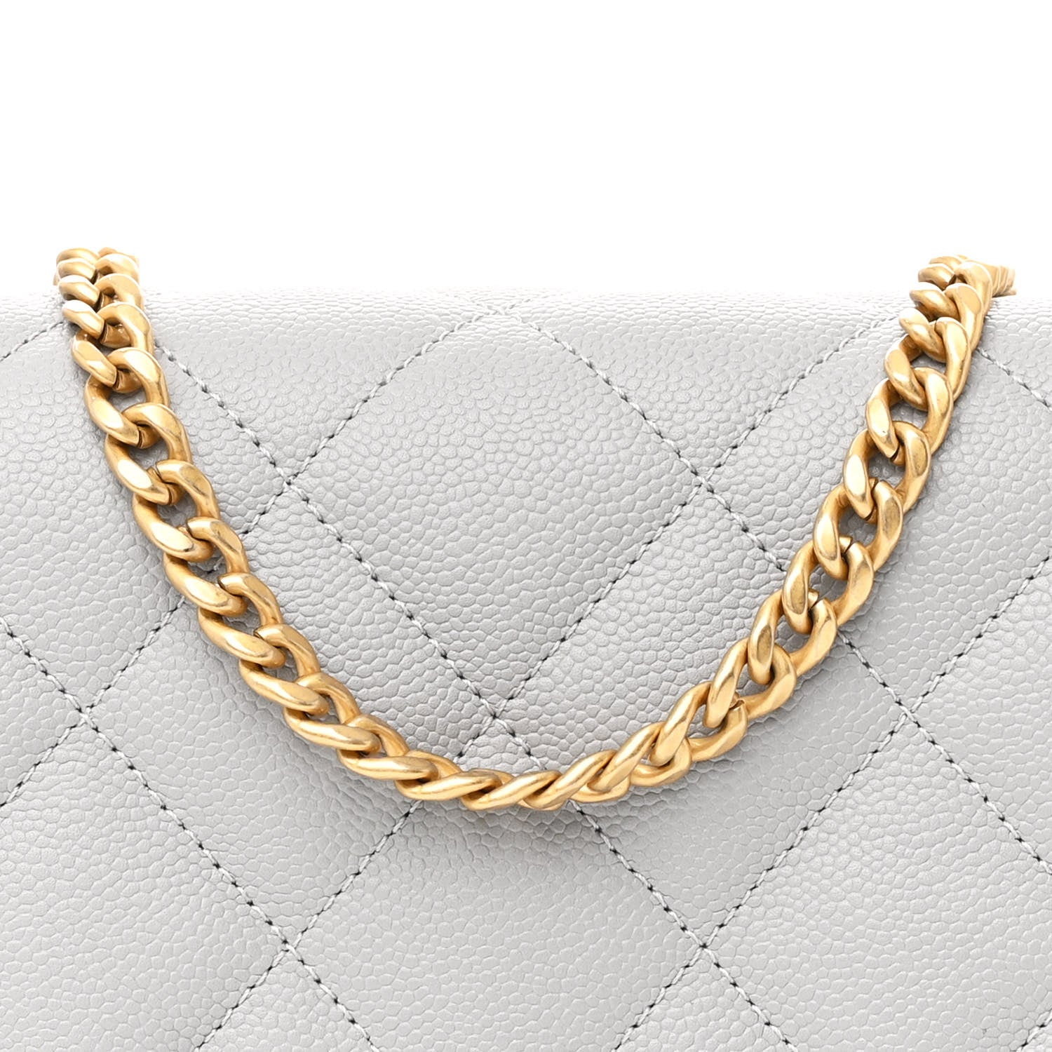 Chanel Caviar Quilted Sweetheart Flap Grey 8 of 11