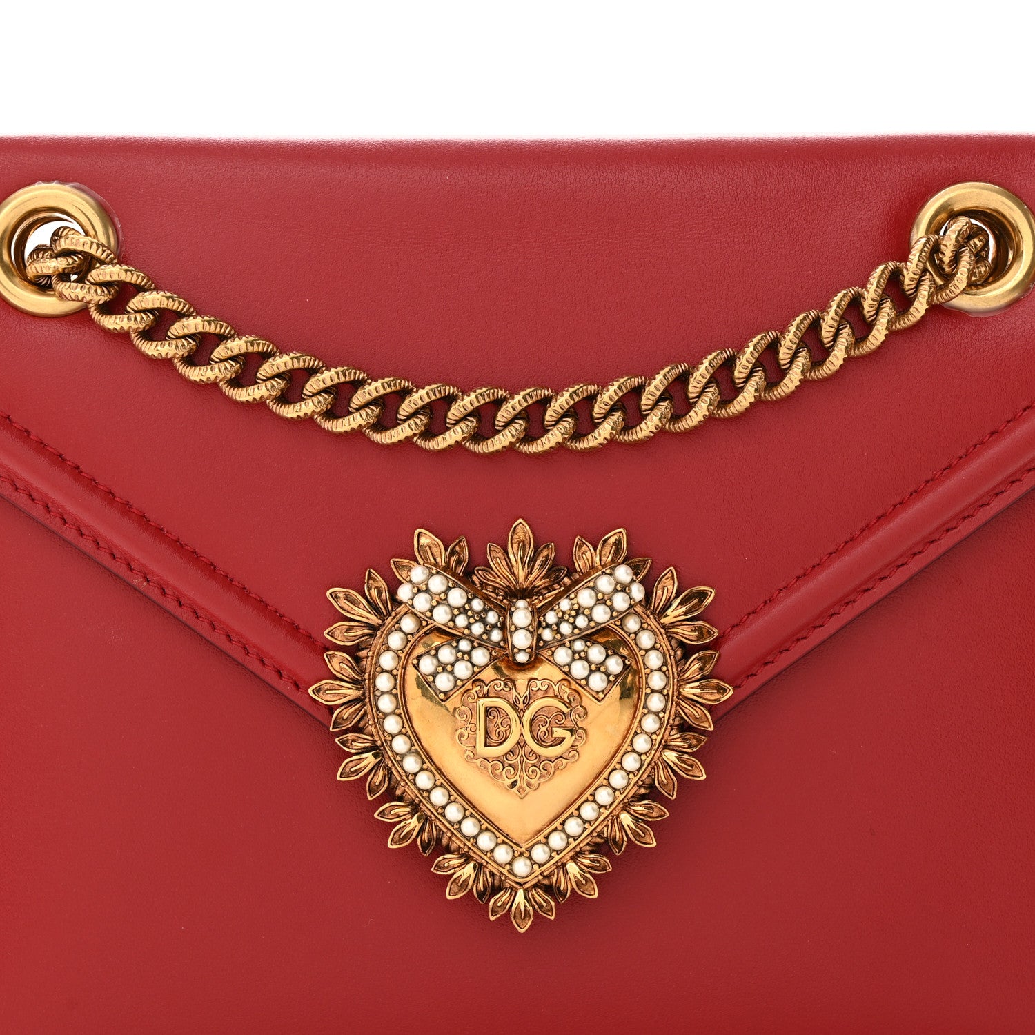 Dolce & Gabbana Smooth Calfskin Medium Devotion Crossbody Bag Poppy Red 8 of 15