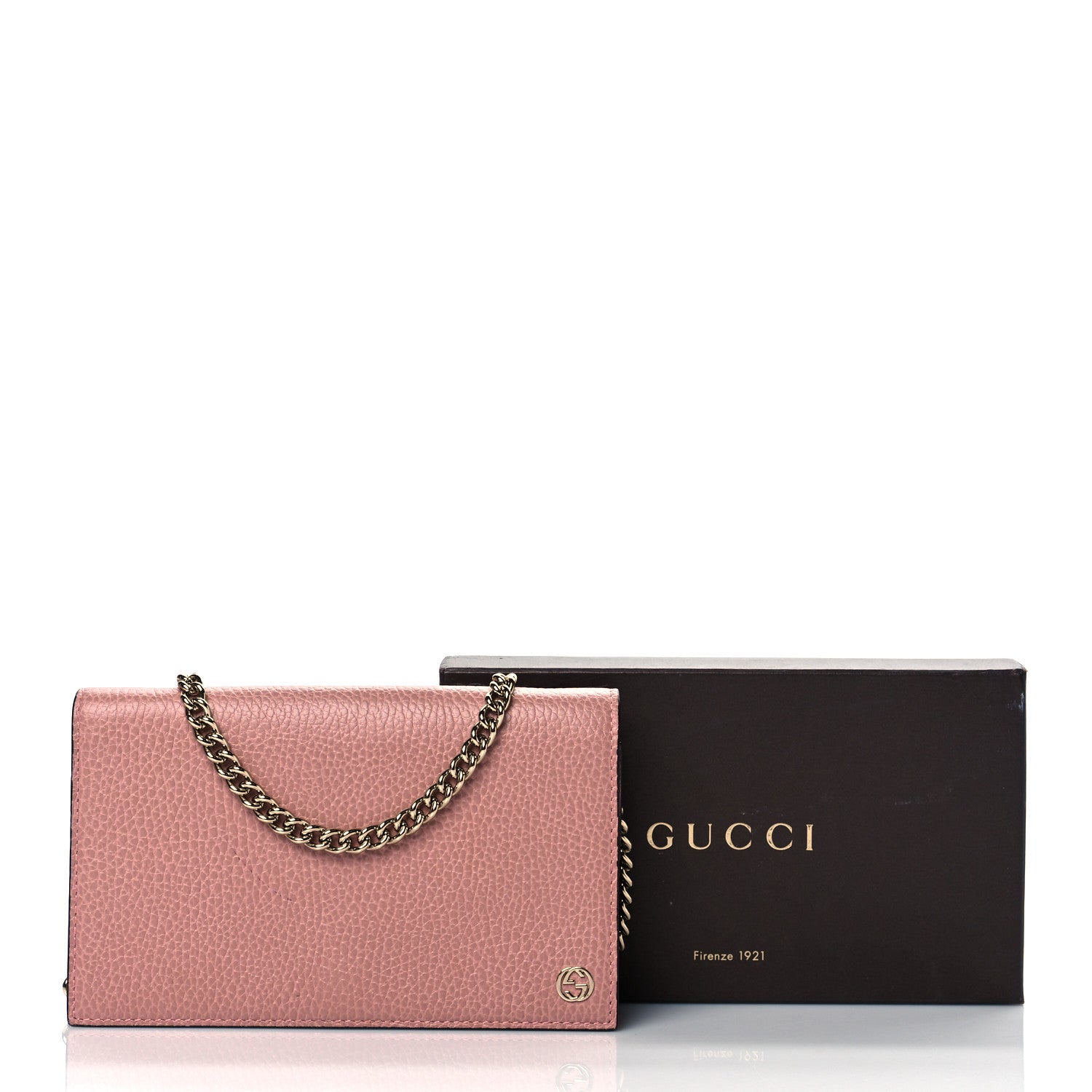 Gucci Dollar Calfskin Medium Betty Chain Wallet Soft Pink 10 of 10
