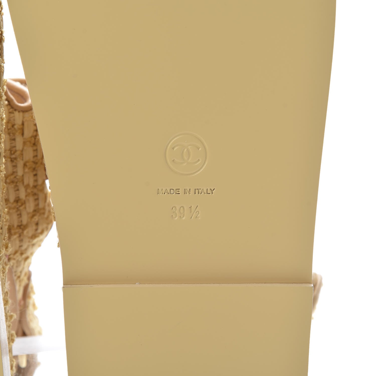 Chanel Braided Fabric Velcro Dad Sandals 39.5 Beige 6 of 12
