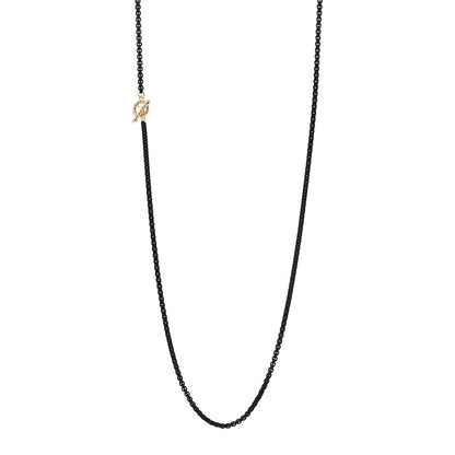 David Yurman Stainless Steel 14K Yellow Gold Acrylic Bel Aire Chain Necklace Black 1 of 7