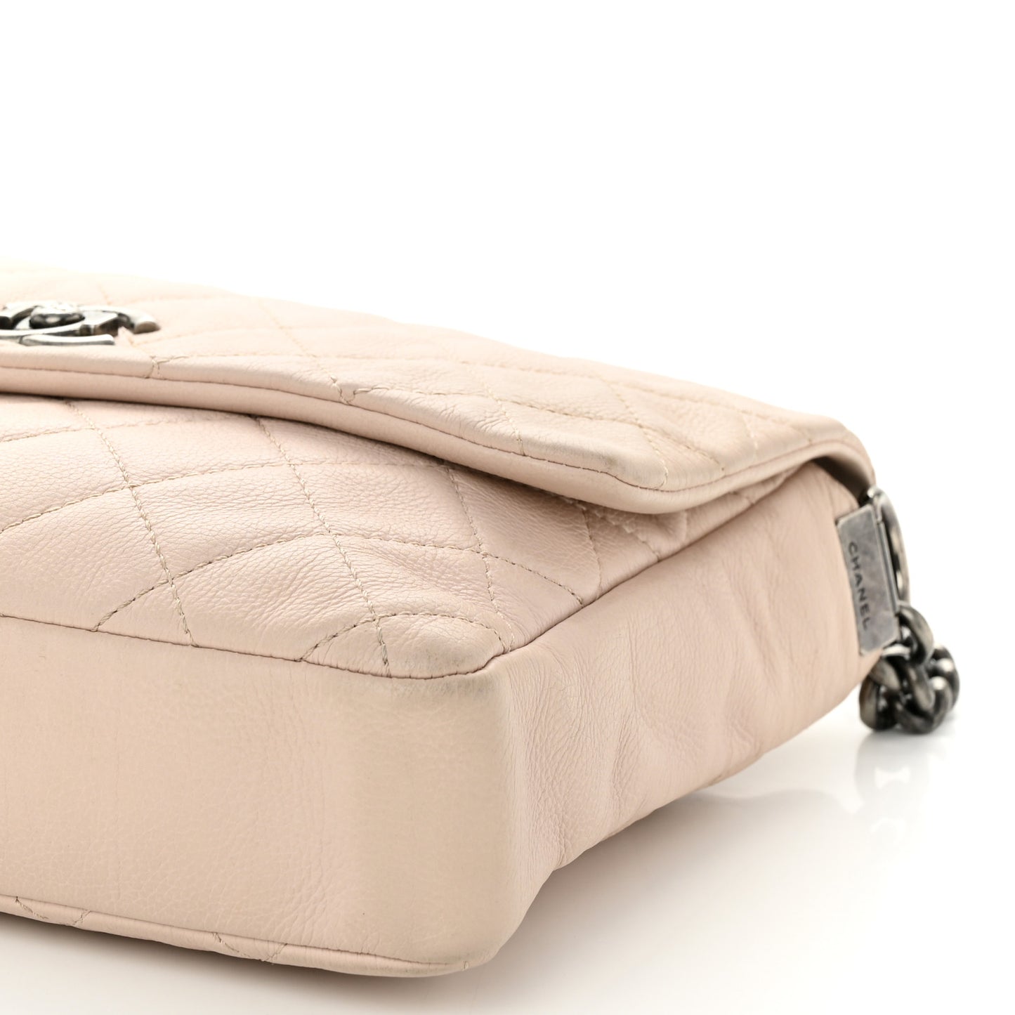 Calfskin Quilted Couture Messenger Light Pink