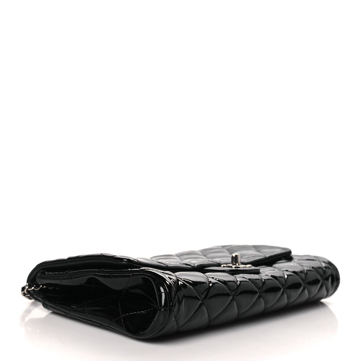 Chanel Patent Quilted Clutch with Chain Flap Black 4 of 9