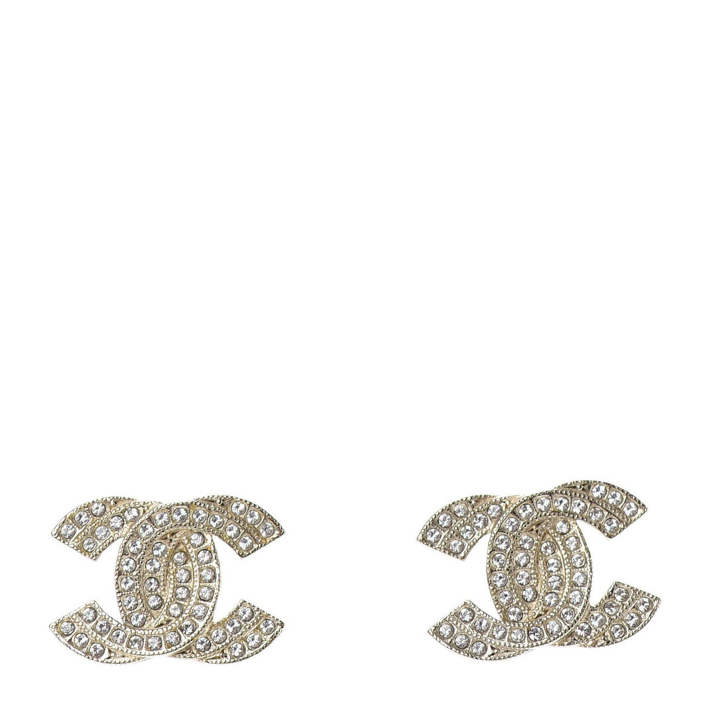 Crystal Timeless CC Earrings Light Gold