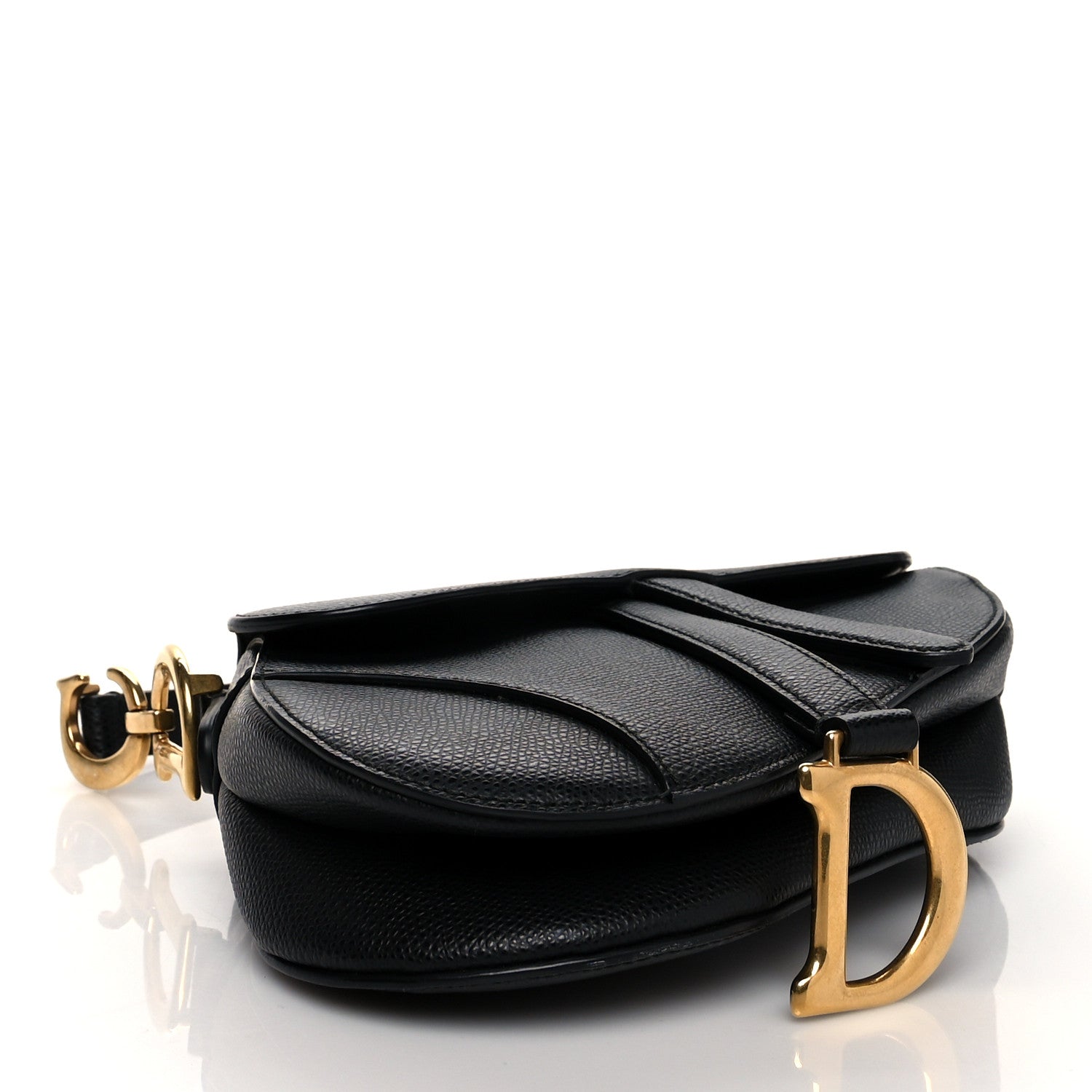 Christian Dior Grained Calfskin Mini Saddle Bag Black 4 of 11