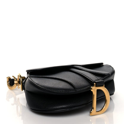 Christian Dior Grained Calfskin Mini Saddle Bag Black 4 of 11
