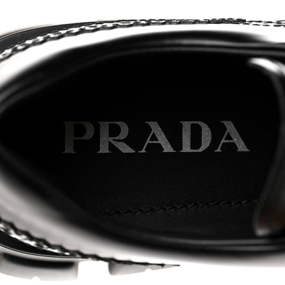 Prada Spazzolato Rois Brogue Monolith 55mm Derby Loafers 37.5 Black 7 of 7