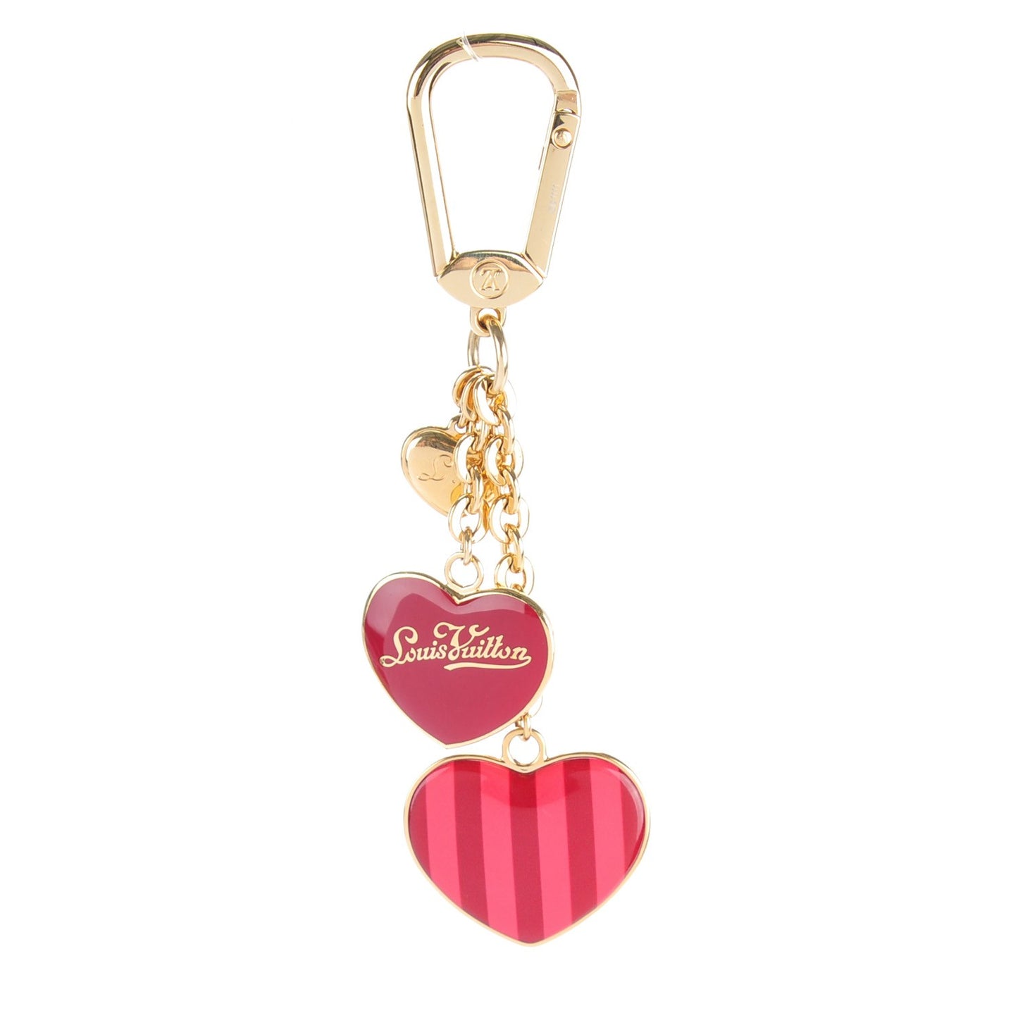 Rayures Coeur Bag Charm Key Holder Pomme D'Amour