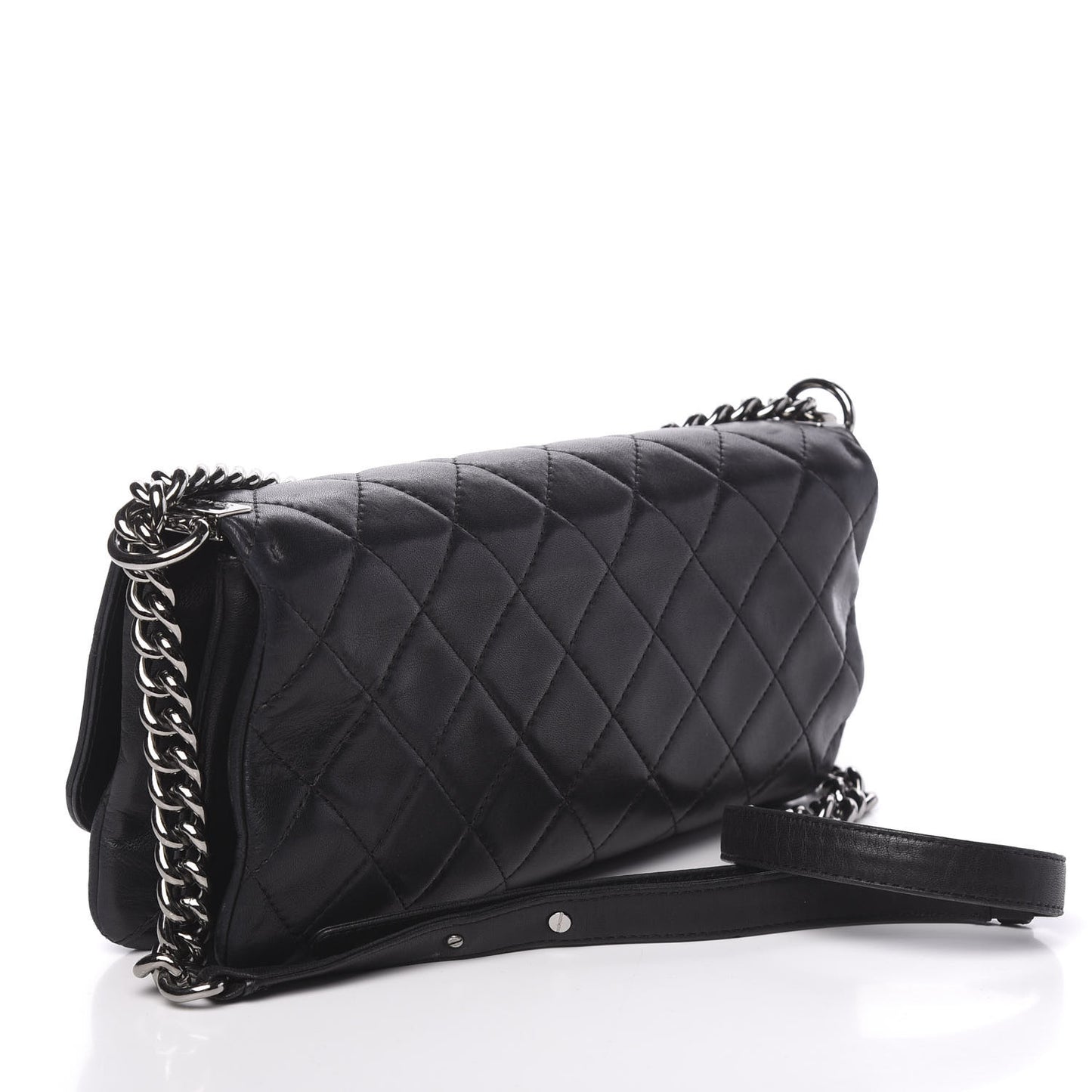 Lambskin Quilted Soft Boy Flap Black