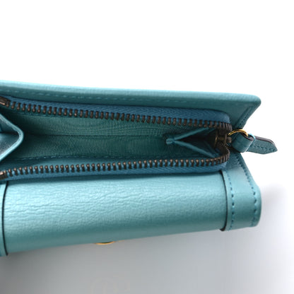 Gucci Wonka Grain Calfskin Diana Tri-Fold Wallet Dusty Azure 5 of 8