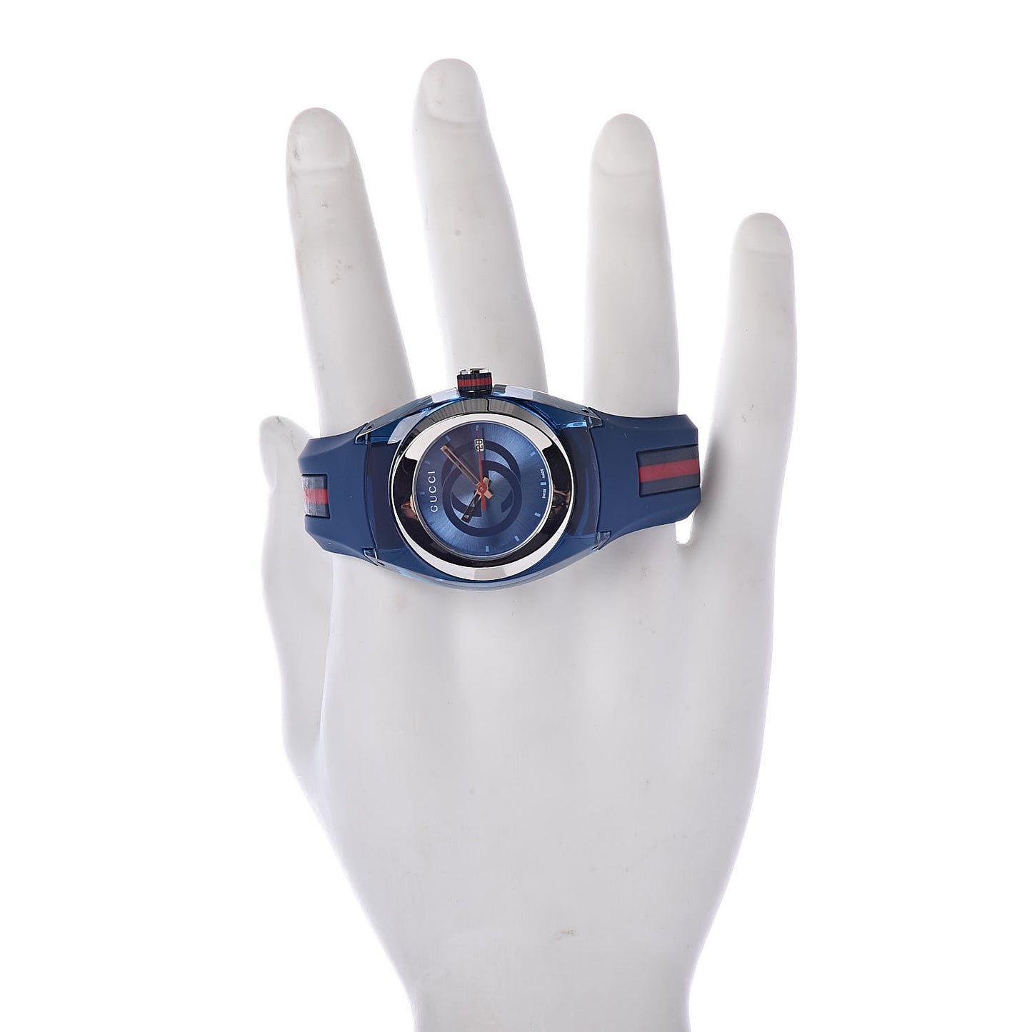Stainless Steel Rubber 36mm Sync Web Quartz Watch Blue