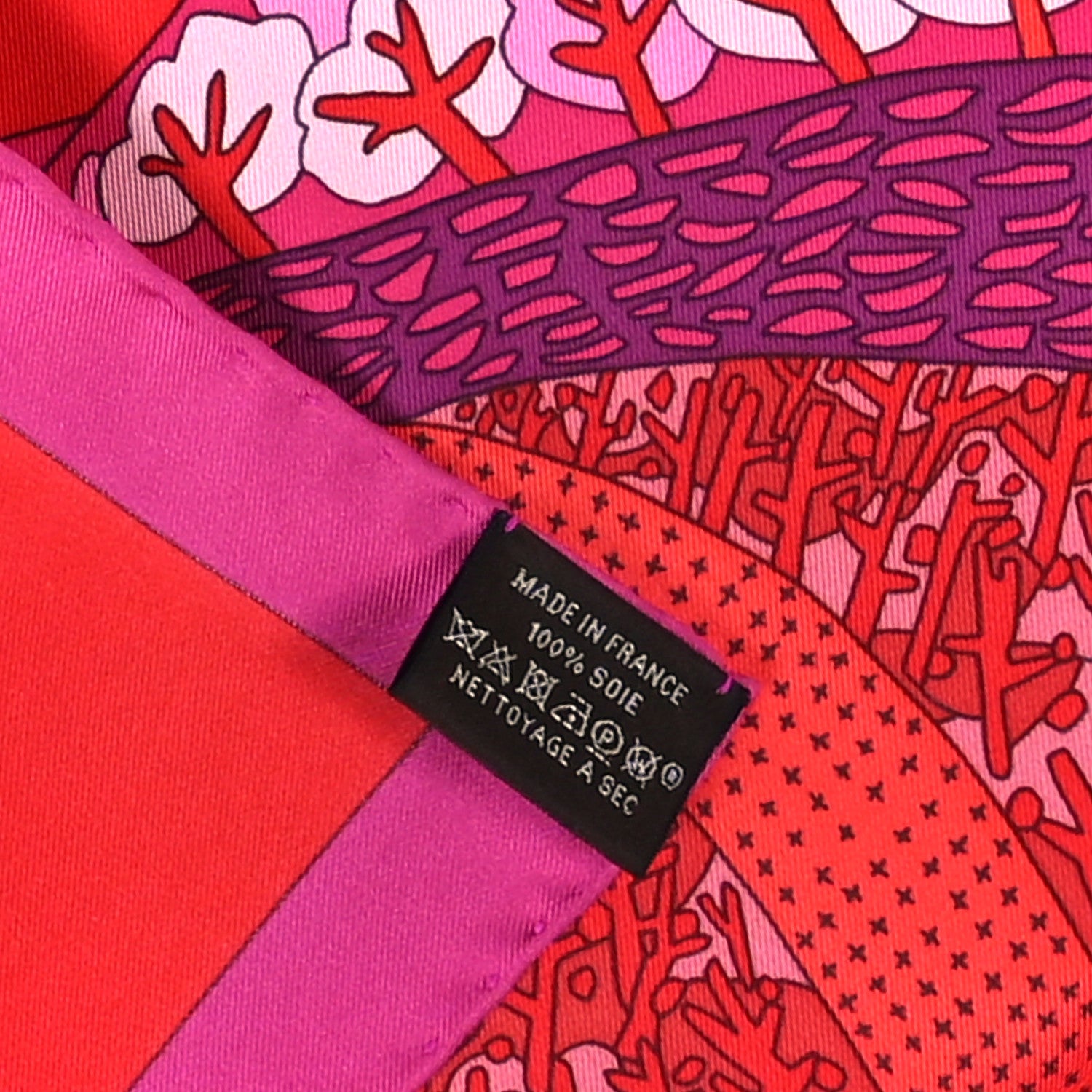 Hermes Silk A Travers Champs Scarf 90 Fuchsia Rouge Rose 2 of 5