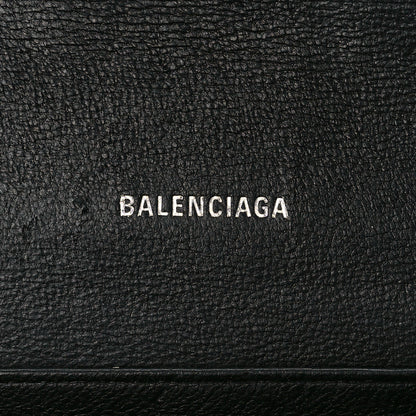 Balenciaga Grained Calfskin Logo Cash Phone Holder Wallet On Chain Black White 6 of 10