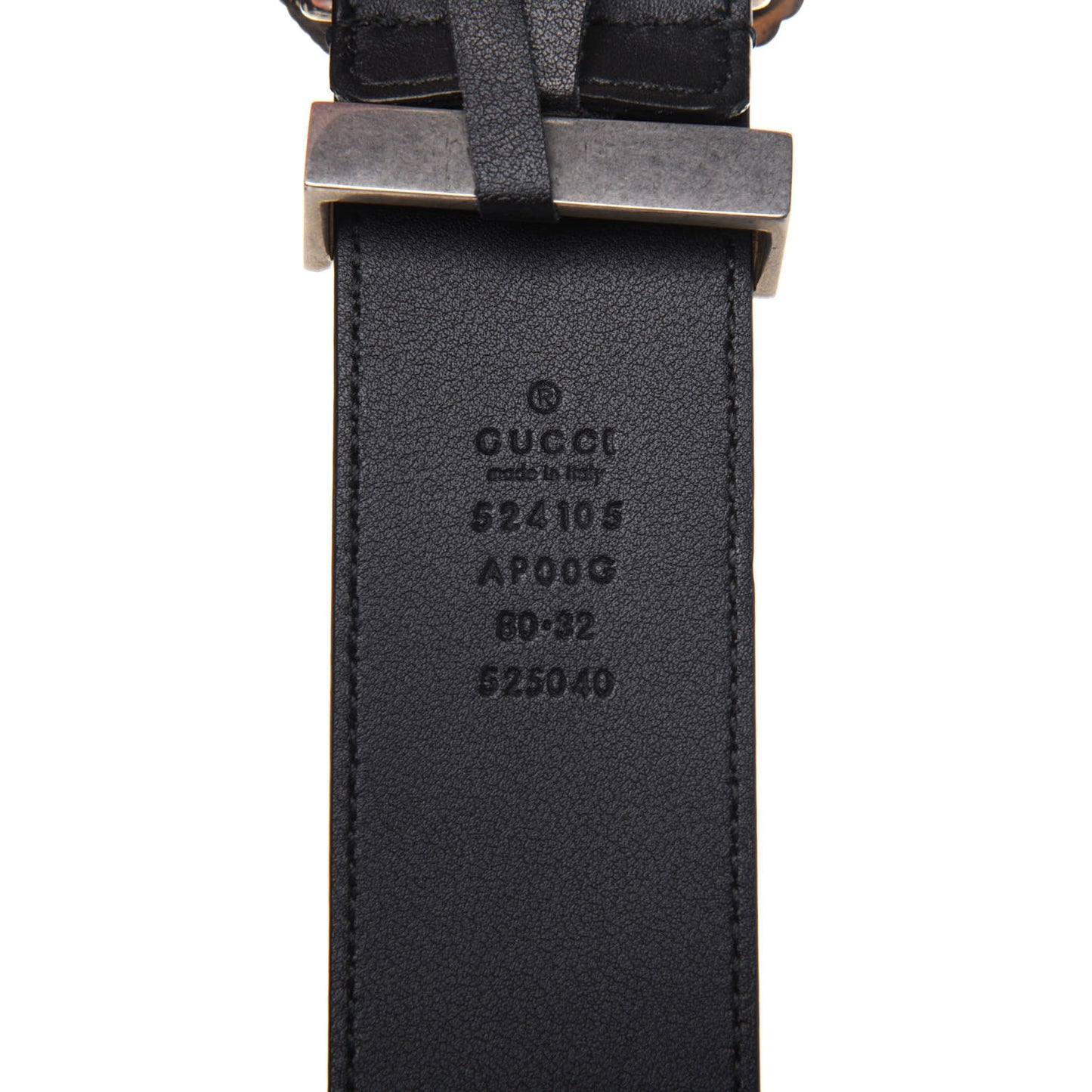 Moon Calfskin Torchon Double G 40mm Belt 80 32 Black
