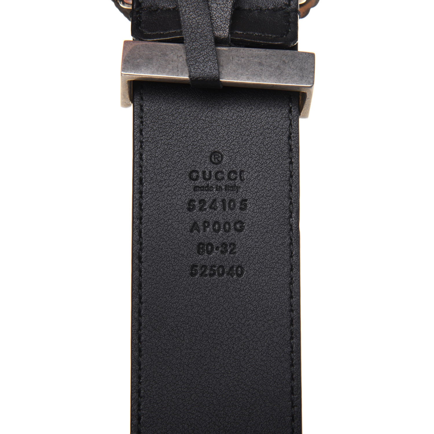 Gucci Moon Calfskin Torchon Double G 40mm Belt 80 32 Black 3 of 8