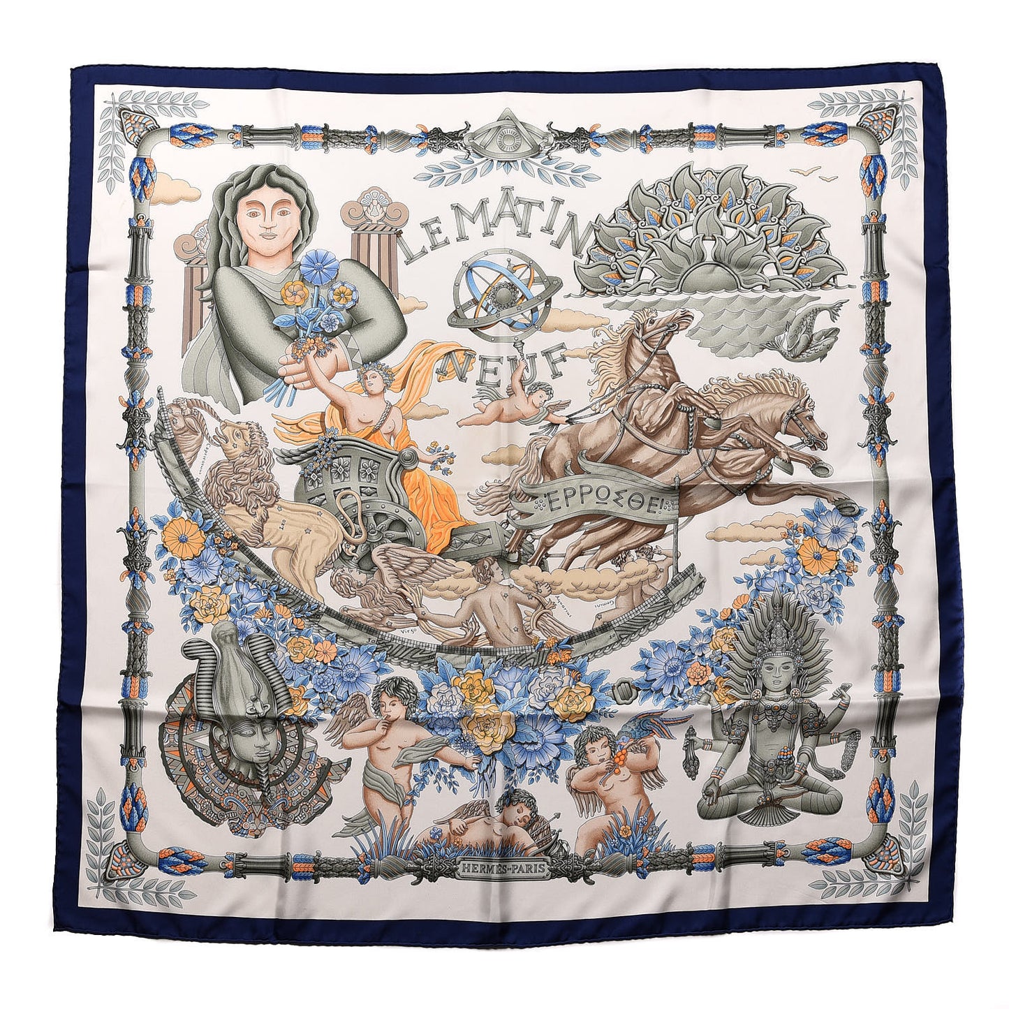 Silk Le Matin Neuf Scarf 90