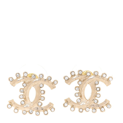 Chanel Crystal CC Earrings Gold 1 of 5