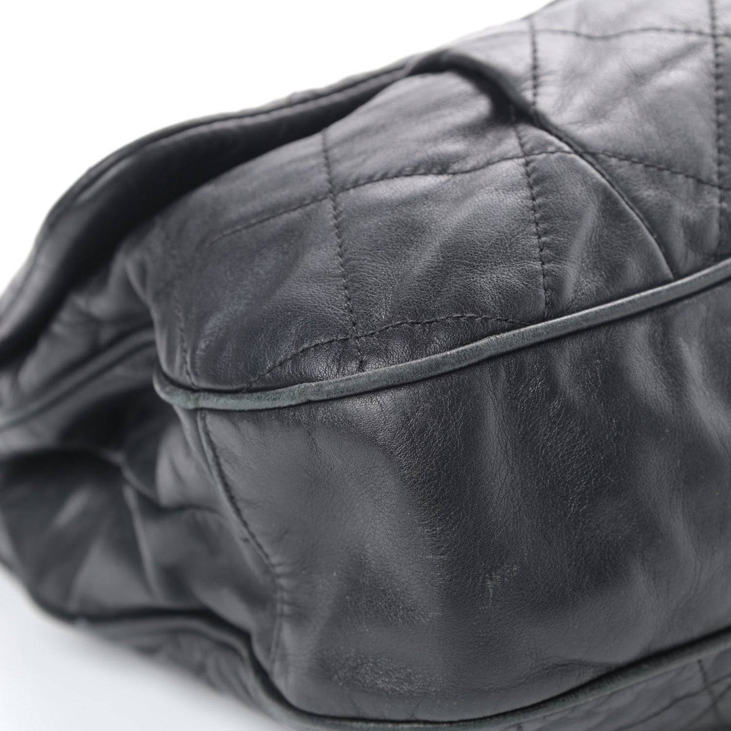 Calfskin Coco Pleats Flap Black