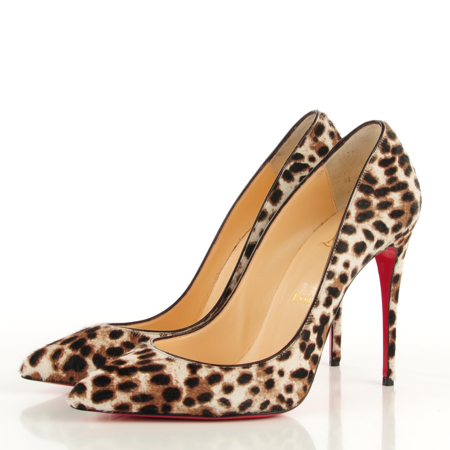 Calf Hair Leopard Print Pigalle Follies 100 Pumps 39 Brown White
