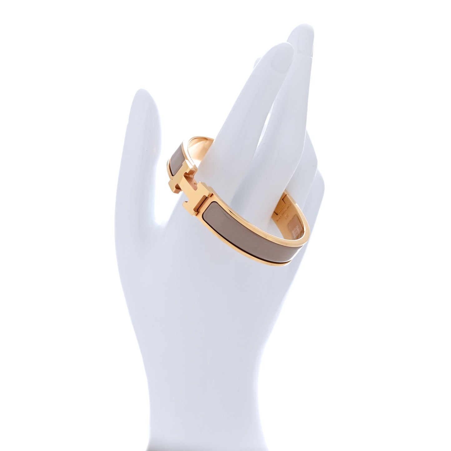 Enamel Narrow Clic Clac H Bracelet GM Marron Glace