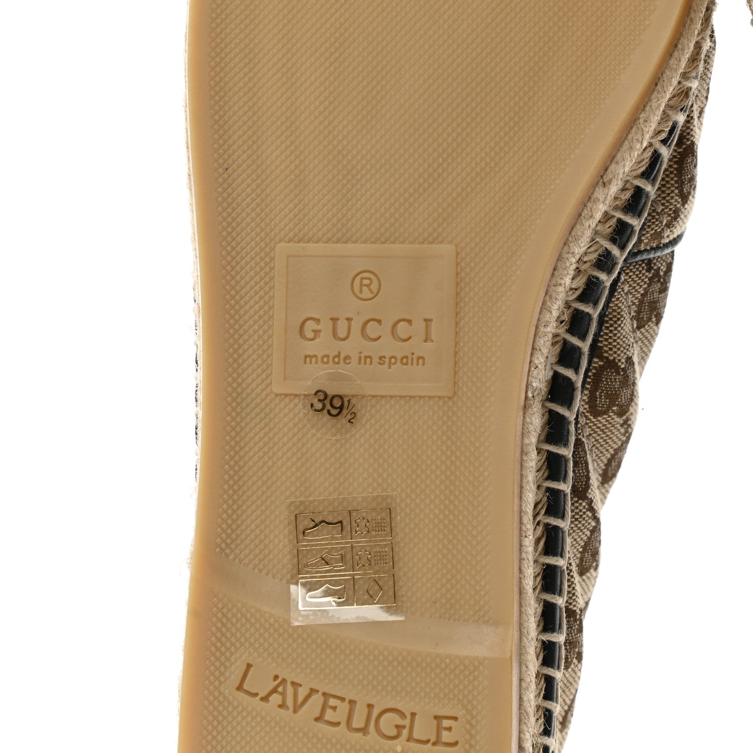 Gucci Monogram Matelasse Diagonal GG Marmont Espadrilles 39.5 Beige Ebony Black 6 of 12