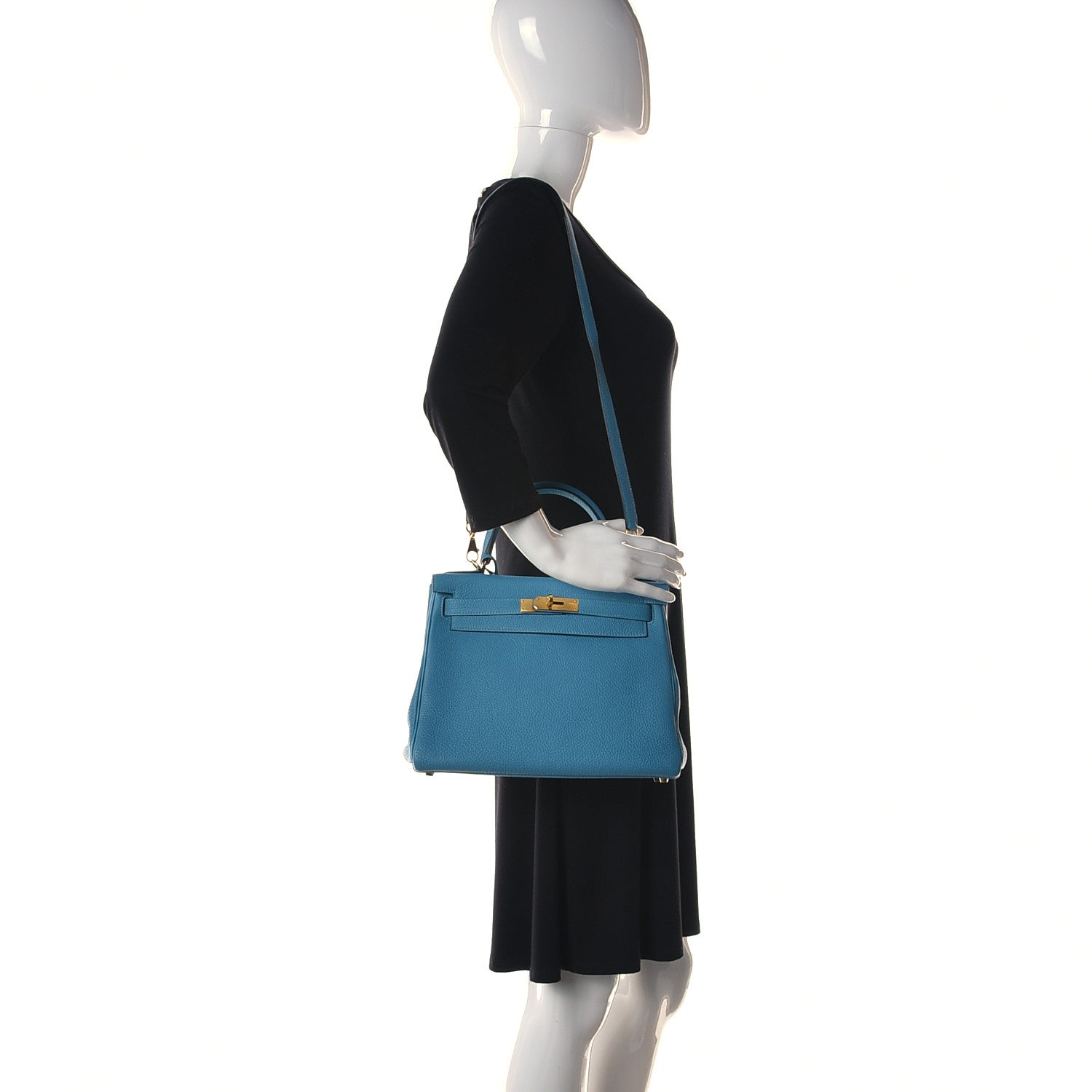 Hermes Togo Kelly Retourne 32 Turquoise 2 of 11