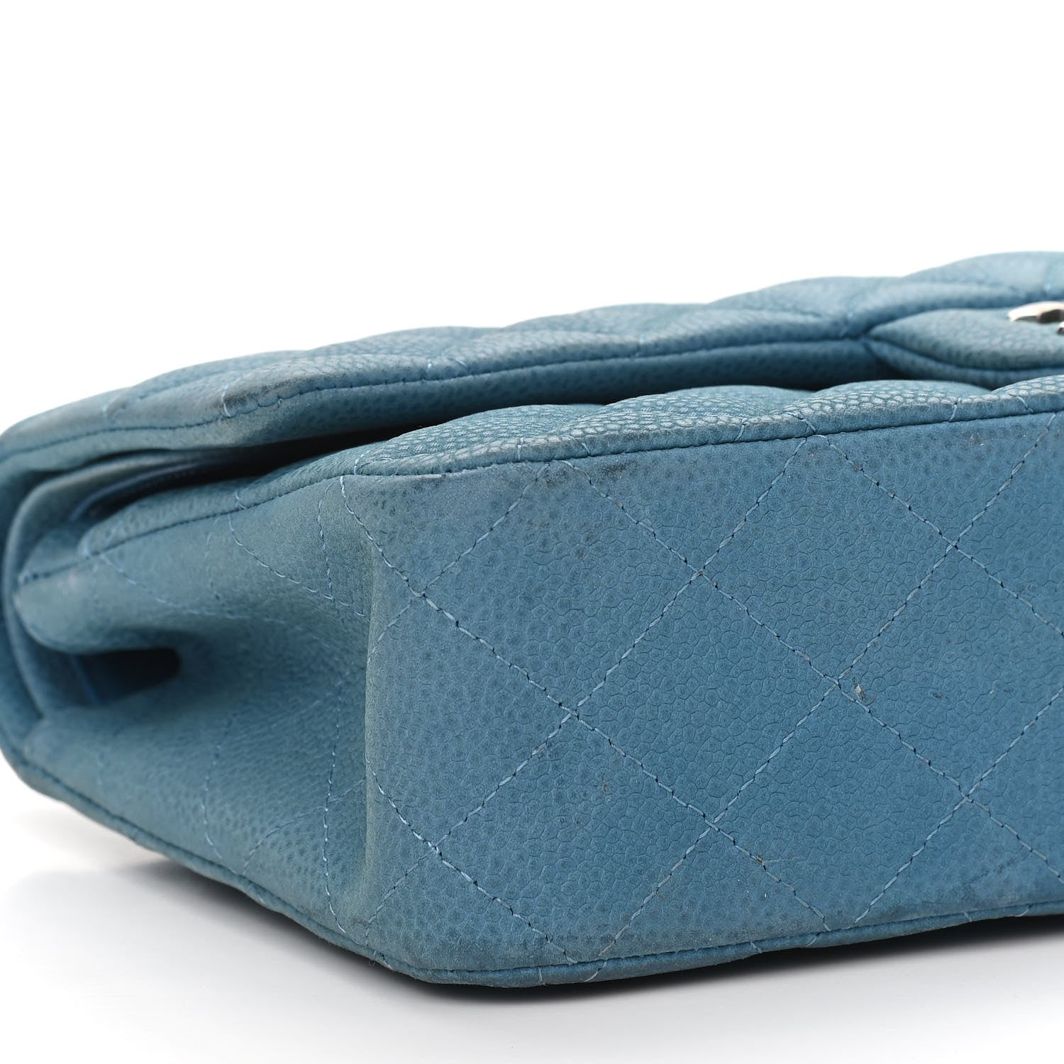 Chanel Iridescent Caviar Quilted Medium Double Flap Blue 8 of 9