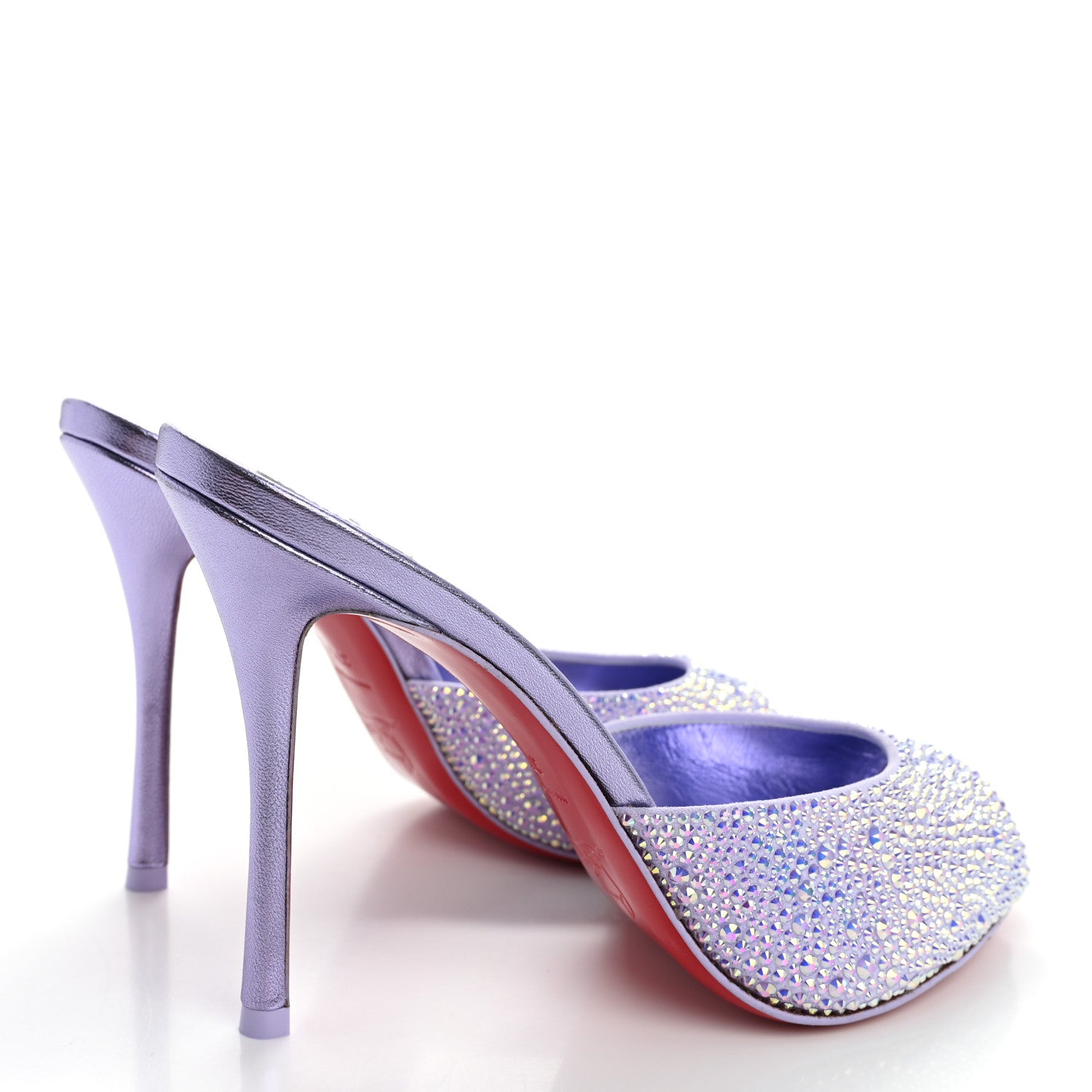 Christian Louboutin Suede Crystal Strass Me Dolly 100 Sandals 37.5 Lilac 5 of 9