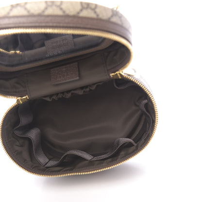Gucci GG Supreme Monogram Textured Calfskin Web Ophidia Vanity Cosmetic Case Beige Ebony New Acero 5 of 11