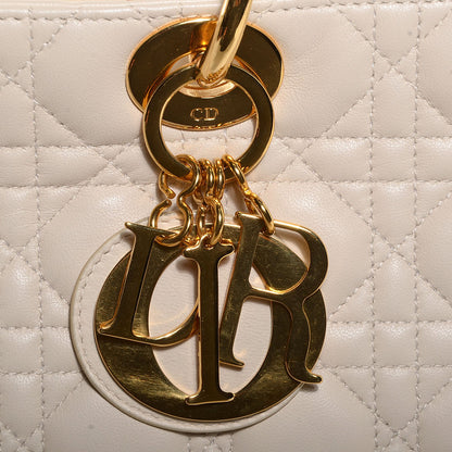 Christian Dior Lambskin Cannage Large Lady Dior Beige 8 of 9