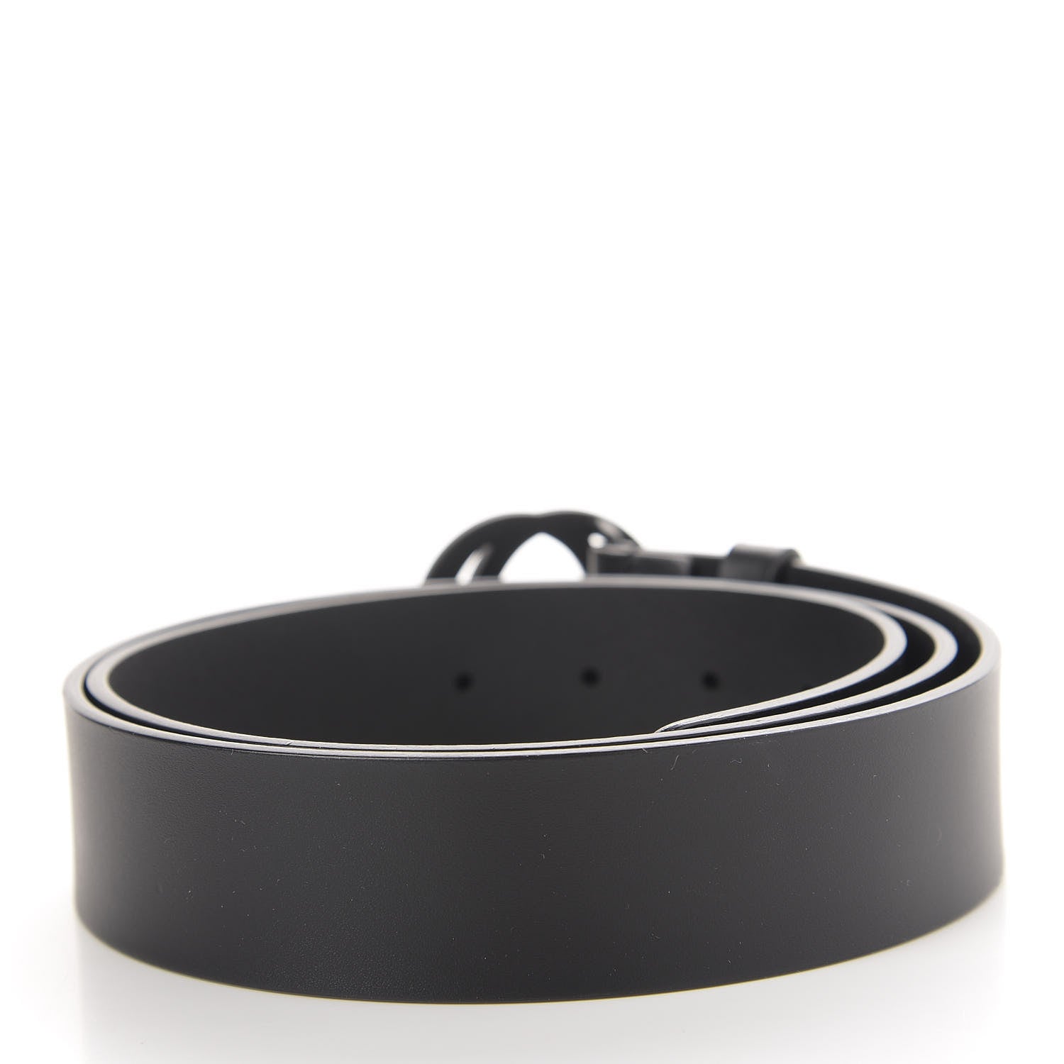Gucci Selleria Calfskin Monochrome Interlocking G 37mm Belt 100 40 Black 2 of 5