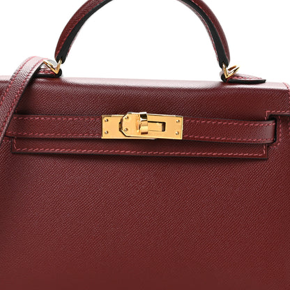 Hermes Madame Calfskin Mini Kelly Sellier 20 Rouge H 8 of 11