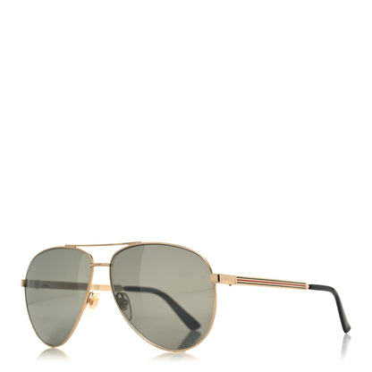 Gucci Web Aviator Sunglasses GG0137S Gold Black 1 of 8