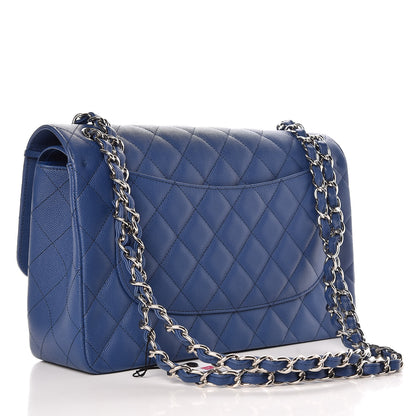 Chanel Caviar Quilted Jumbo Double Flap Dark Blue 3 of 7