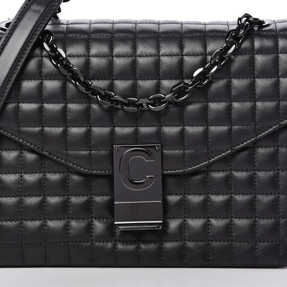 Celine Calfskin Quilted Medium C Bag Black 10 of 10