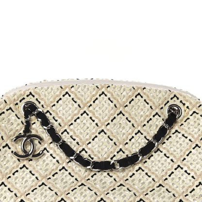 Chanel Patent Hand Embroidered Medium Just Mademoiselle White 12 of 12