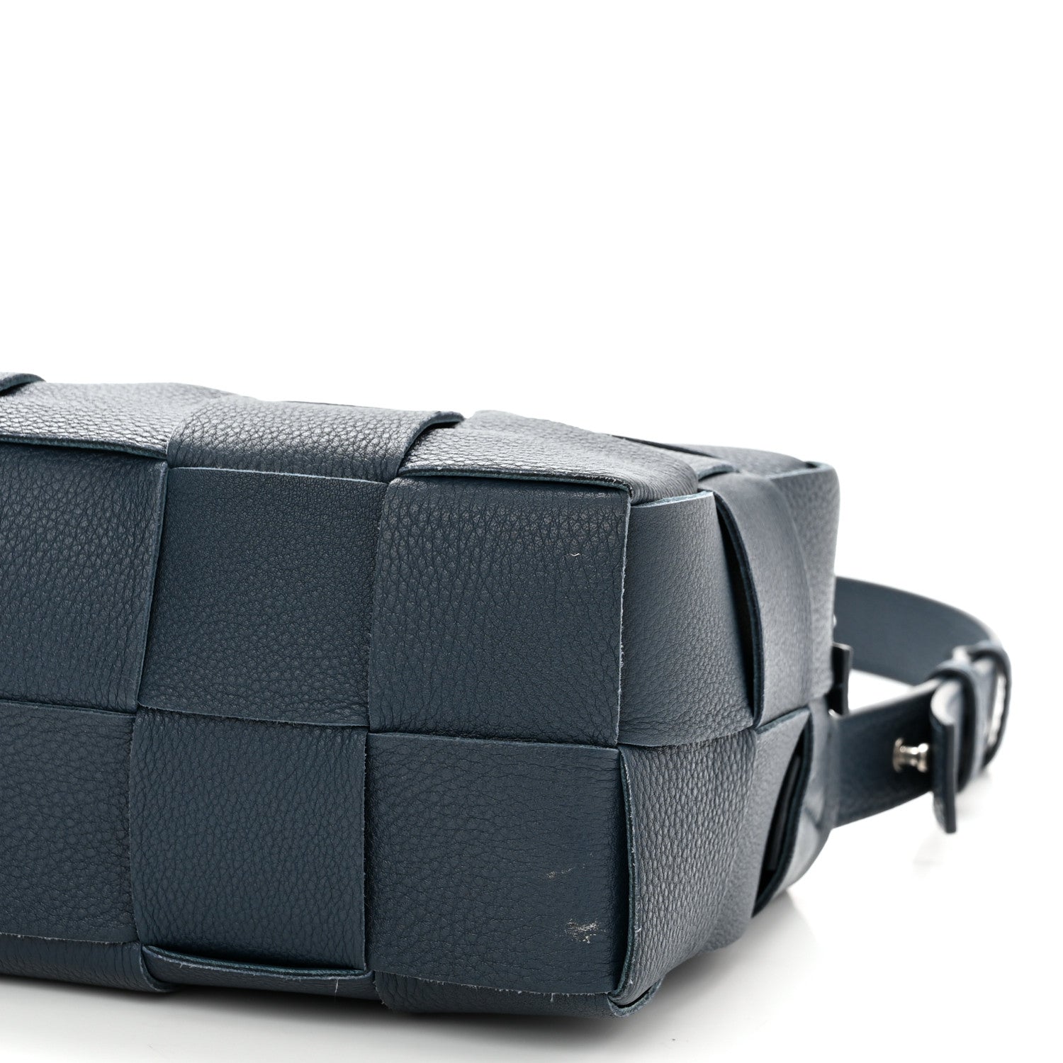 Bottega Veneta Grained Calfskin Maxi Intrecciato Brick Cassette Bag Deep Blue 10 of 11