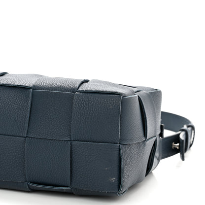 Bottega Veneta Grained Calfskin Maxi Intrecciato Brick Cassette Bag Deep Blue 10 of 11