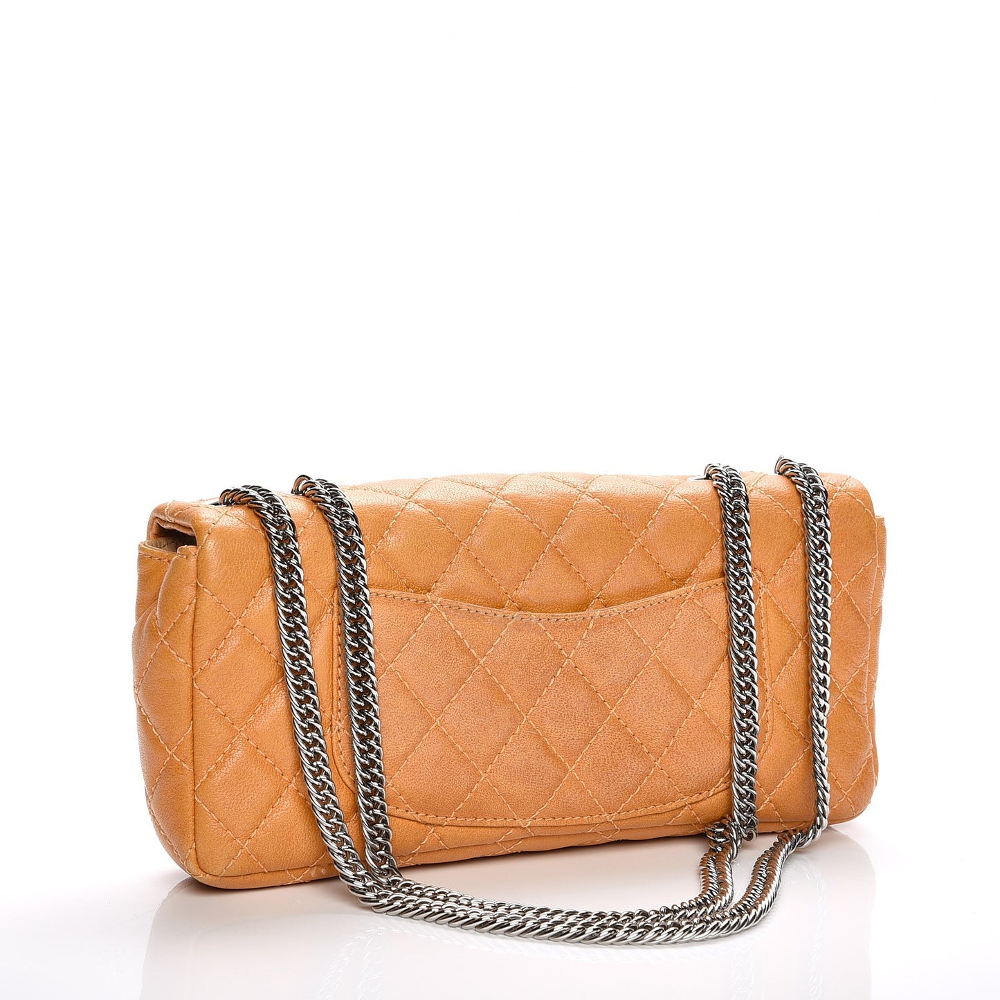 Lambskin Quilted East West Flap Beige