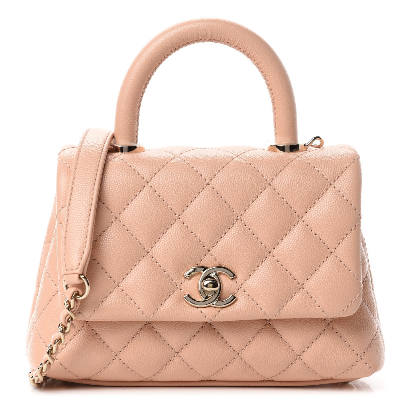 Caviar Quilted Extra Mini Coco Handle Flap Light Pink